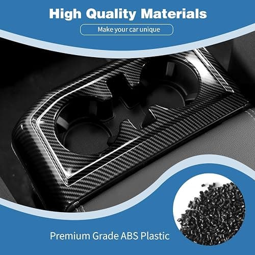 PDKLIN for F150 Center Console Rear Cup Holder Trim Cover Carbon Fiber for Ford F150 2021 up Carbon Fiber Interior Accessories 2pcs thumbnail 2