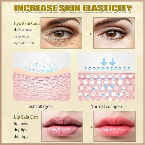 30 Pairs 24K Gold Eye Masks & Lip Masks, Crystal Collagen Gel Under Eye Patches for Puffiness and Dark Circles, Hangover Kit, Bulk Gifts, Party Favors Adults, Bachelorette Party Accessories, Skincare thumbnail 4