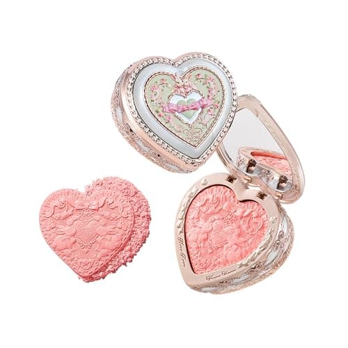 Flower Knows Bunny Garden Embossed Blush,Talc-Free Vibrant Coral Satin Powder Blush,Buildable & Blendable Formula,Sun-Kissed Cheek Color for a Warm,Energized Glow,Gift-Worthy(05 Fairyland Reverie) - Image 1