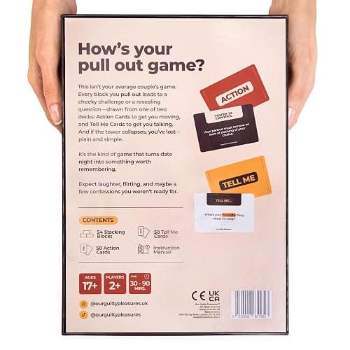 The Pull Out Game - Flirty Date Night Game for Couples, Romantic Block Tower with 100 Cards, 50 Action & 50 Tell Me - Perfect for Any Relationship or Valentines Day Gift thumbnail 8
