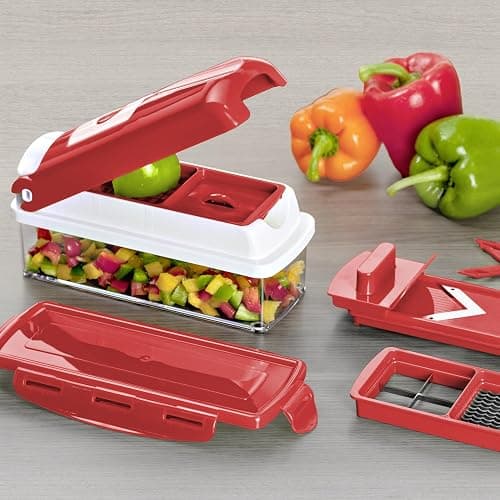 Genius Nicer Dicer Smart 6-teilig Set - Gemüseschneider für Würfel, Stifte, Scheiben, Streifen & Viertel - Zwiebelschneider Zerkleinerer aus der TV-Werbung thumbnail 9