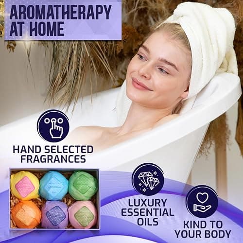 Bath Bombs Gift Set - Ultra Bubble XXL Fizzies (6 x 4.1 oz) with Natural Dead Sea Salt Cocoa and Shea Essential Oils, The Best Birthday Gift Idea for Her/Him, Wife, Girlfriend, Women, Kids thumbnail 8