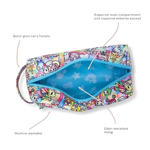 JuJuBe x tokidoki 20th Anniversary Celebration Be Dapper Toiletry Cosmetic Bag, Cute Zippered Pouch Bag for Women and Girls, Ideal Organization for Travel, Luggage, School, Work, Machine Washable thumbnail 4