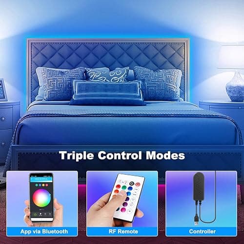 Tatazone Bluetooth RGBWW LED Lights for 60-65 Inch TV with App Control, RGB+Tunable White 3000K-6500K TV LED Backlight with RF Remote, Music Sync Indoor for TV, Gaming thumbnail 4