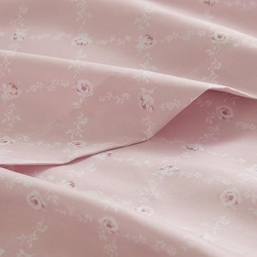 Madison Park Essentials Adele Pink Floral Queen Size Comforter Set – Vintage Bed in a Bag with Sheets, Reversible Ruffle Bedding, Elegant Gift for Her thumbnail 10