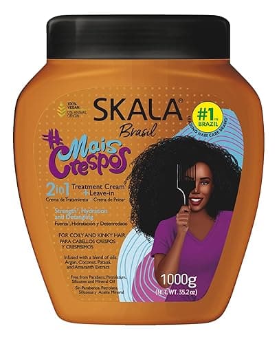 SKALA Mais Crespos Super Curly Hair Type 4ABC - Hydrate , Eliminate Frizz 2 IN 1 Conditioning Treatment Cream and Cream To Comb 35.2oz