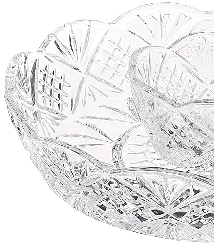 Godinger Crystal Appetizer Serving Platter for Parties Chips and Dip or Snacks Hosting Plate,Silver thumbnail 2