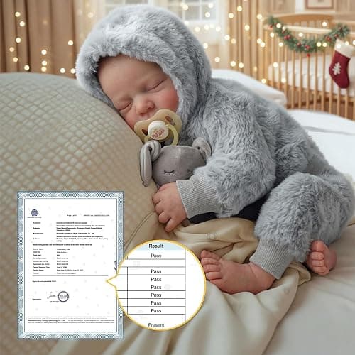 BABESIDE 17 Inch Lifelike Reborn Baby Dolls, Full Body Vinyl Boy | Realistic-Newborn Baby Doll with Real Baby Feeling, Real Life Baby Dolls, Toy Accessories and Gift Box for Kids Ages 3+ thumbnail 4