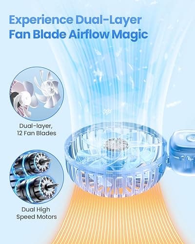 AMACOOL Handheld Fan Foldable, 5000mAh Rechargeable Hand Fans with Powerful Cooling, 4 Speeds, LED Display, Portable Fan for Travel,Concerts,Makeup,Lash,Outdoor Events,Gifts Women thumbnail 2