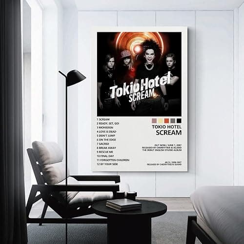 CHAUE Tokio Hotel Posters Scream Album Cover Poster for Bedroom Aesthetic Canvas Art Wall Decor 12x18inch(30x45cm) thumbnail 3
