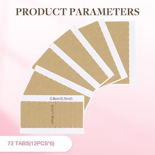 GOO GOO Hair Extension Tape Double Sided Adhesive Replacement Tape, Professional Strong Tapes for Tape in Hair Extensions 72pcs, 1.6 * 0.3inch per Piece thumbnail 2
