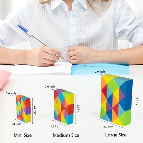 Ganowo Medium Snake Cube, 4 Pack Twist Puzzle Stress Relief Sensory Toys Stocking Stuffers Bulk Supplies Goodie Bags Fillers Fidget Toys for Anxiety Teens Kids thumbnail 3