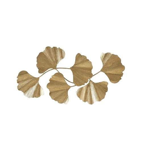 Madison Park Wall Art Living Room Décor Faye Metal Foil Ginkgo Leaf Large Home Accent Modern Inspired Dining, Bathroom Decoration Ready to Hang Ornament for Bedroom, 43"W x 23.5"H x 1.6"D, Gold - Image 1