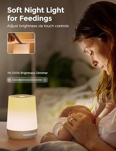 Baby Sound Machine, Momcozy White Noise Machine for Baby Sleeping with Night Light, Toddler Sleep Trainer with 34 Soothing Sounds, Timer, App Remote Control, Personal Sleep Routine(Wood Grain) thumbnail 5