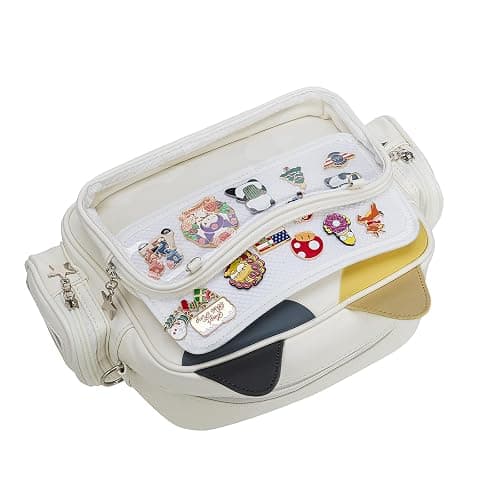 ZAROXOXS Kawaii Ita Bag Crossbody Bag Cute White Cat Backpack Girls Shoulder Bags Pin Display with Insert thumbnail 7