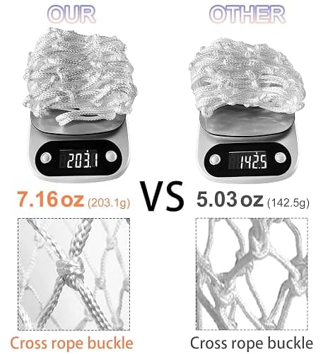 LAO XUE Basketball Net Outdoor,(7.16 oz) 12 Loops Professional Heavy Duty Basketball Net Replacement,All Weather Anti Whip, Suitable for Outdoor Standard 12 Loops Basketball Hoop thumbnail 2