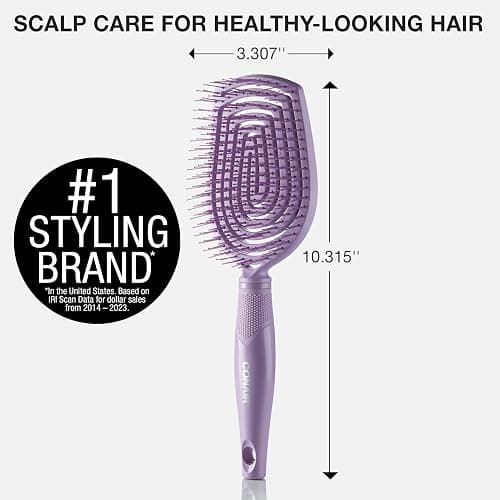 Conair Scalp Care Detangling hairbrush - Curly Hair Brush - Scalp Massager - hairbrushes for women & men - detangler for all lengths - can use wet or dry - Paddle thumbnail 6