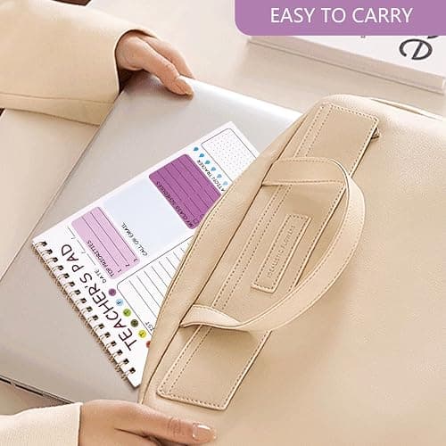 Teacher To Do List Notepad, 8.3x5.8 Inch Teacher Notepad, Spiral Checklist Notebook for Class Schedules, Daily Planner, School Tasks and Goal Setting (Purple) thumbnail 2
