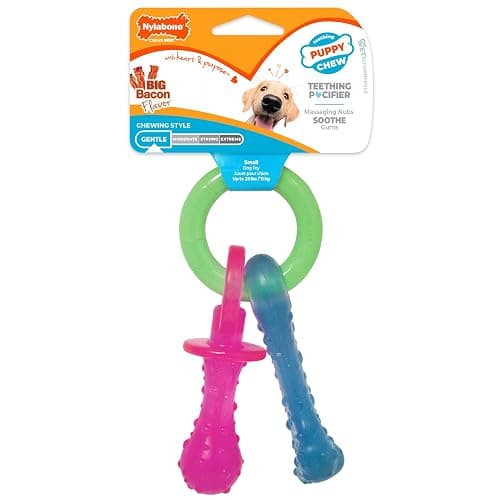 Nylabone Puppy Pacifier Chew Toy, Teething Toys for Puppies, Bacon Flavor, Small - Up to 25 lbs, 1 Count thumbnail 10