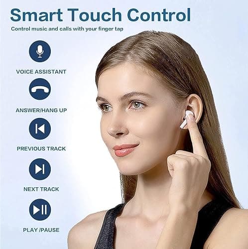 Wireless Earbuds Bluetooth 5.0 Headphones Noise Cancelling Air Buds Pods 3D Stereo Ear pods in-Ear Ear Buds with Deep Bass Earphones Sport Headsets for Android/Samsung/Apple iPhone thumbnail 5