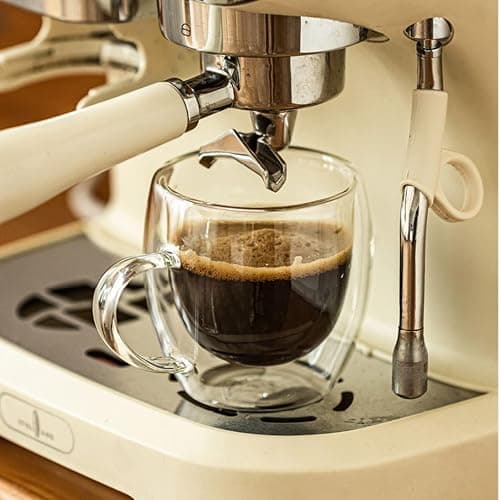 BOQO 8oz Cappuccino Glass Mugs, Glass Coffee Mugs, 4 Pack Clear Coffee Cups with Handles,Double Wall Insulated Drinking Glasses Coffee Mug,Latte Espresso Cups Glassware - 4x8oz thumbnail 5