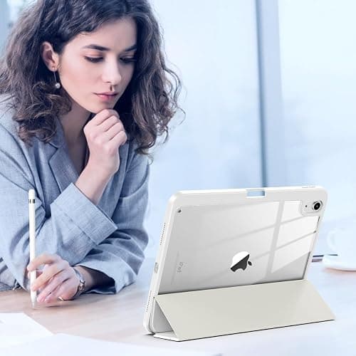 TiMOVO Case for iPad A16 11th Gen 11"/10th Gen 10.9", White | Pencil Holder, Slim Trifold Stand Protective Cover, Clear Transparent Back Shell, Auto Wake/Sleep thumbnail 8