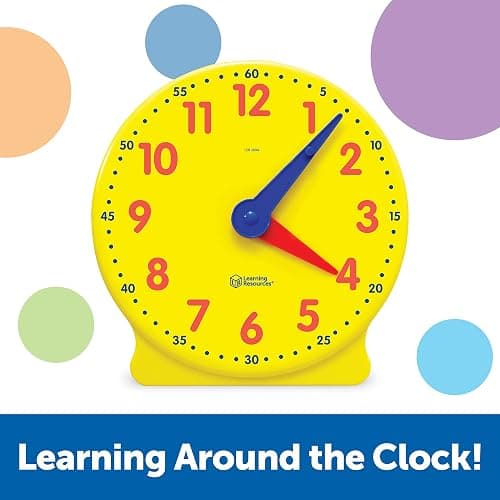 Learning Resources Big Time Learning Clock, Analog Clock, Homeschool, 12 Hour, Basic Math Development, Ages 5+ thumbnail 3