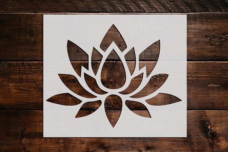 Lotus Flower Stencil DIY Reusable Craft and Painting Wall Stencils - (8.5"x11") - 002 - Image 1