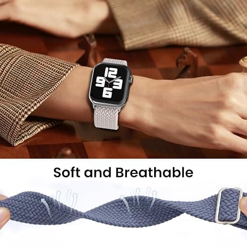 Delidigi Stretchy Bands Compatible for Apple Watch Band Women 40mm 38mm 41mm 42mm 44mm 45mm 46mm 49mm, Nylon Braided Straps for iWatch Series 11 10 9 8 7 6 SE 5 4 3 Ultra 3 2 1 thumbnail 5