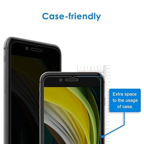 JETech Privacy Screen Protector for iPhone SE 3/2 (2022/2020 Edition), iPhone 8 and iPhone 7, Anti-Spy Tempered Glass Film, 2-Pack thumbnail 4
