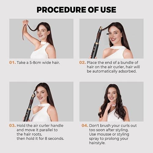5 in 1 Blow Dryer Brush, Negative Ion Hair Dryer Brush Set Upgrade Hot Air Brush Air Styler Curling Wrap Air Curler, Curling Iron Hair Styling Tools As A Gift for Straight/Curl/Drying/Smoothing thumbnail 7
