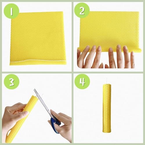 12 Colors Beeswax Sheets for Rolling Candle 8" X 8" Beeswax Sheets for Candle Making Beeswax Candle Making Kit Candle Making Kit Candle Rolling Kit DIY Candle Maker Candle Starter Kit (24Pcs) thumbnail 2