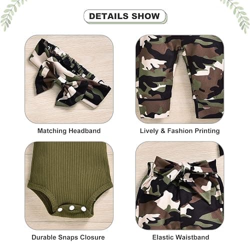 Aalizzwell Preemie Newborn Infant Baby Girls Clothes Ribbed Romper Bodysuit Pants Set Fall Winter Outfits thumbnail 5