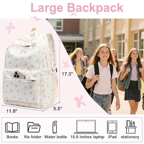 LEDAOU School Backpack Teen Girls Lightweight Bookbag Elementary Middle School Backpacks College Laptop Bag Travel Daypack thumbnail 7