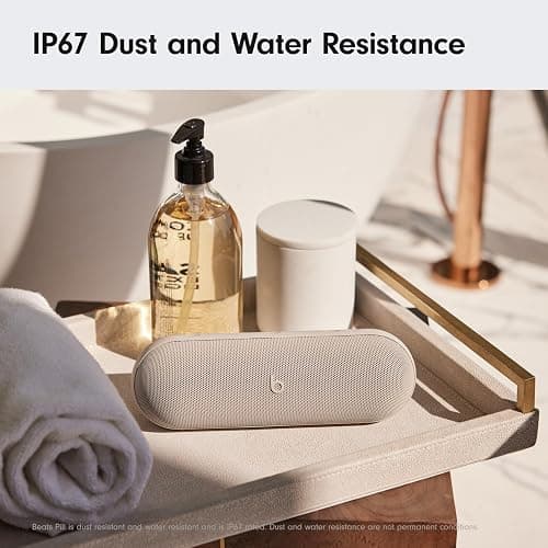 Beats Pill x Kim Kardashian - Wireless Bluetooth Speaker and Portable Charger via USB-C - Up to 24 Hours Battery Life, IP67 Water Resistant, Apple & Android Compatible, Built-in Mic – Light Gray thumbnail 3