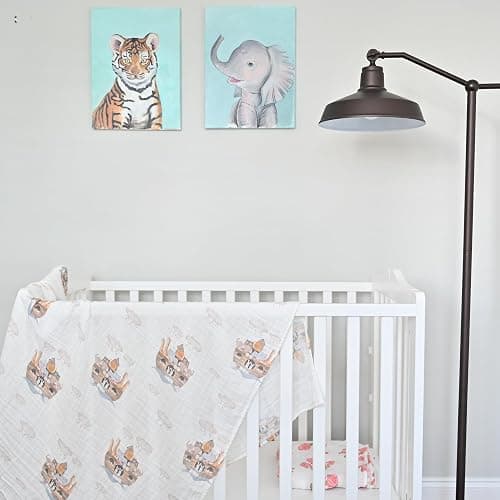 LollyBanks Muslin Swaddle Blanket | 100% Muslin Cotton | Gender Neutral Newborn and Baby Nursery Essentials for Girls and Boys, Registry | Noah's Ark Print thumbnail 9