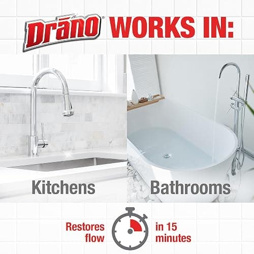 Drano Max Gel Drain Clog Remover & Cleaner, Fast-Acting to Unclog Standing Water & Remove Hair, Grease & Food Blockages, Safe for all Pipes & Septic, Kitchen Sinks, Bathroom Showers, 80 Oz, 2 Pack thumbnail 3