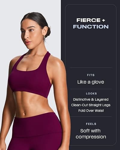 Aoxjox Women's Workout Fold Over Waist Straight Leg Bottoms Lumastretch™ Gym Yoga Pants 31"/33"/35" thumbnail 3