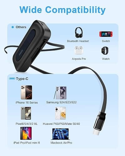 Miady Portable Charger 10000mAh PD 30W Fast Charging Power Bank with Built-in 1.9ft Retractable USB-C Cable & LED Display Small Battery Pack Compatible with iPhone 16/15 Series, Galaxy, Android, iPad thumbnail 7
