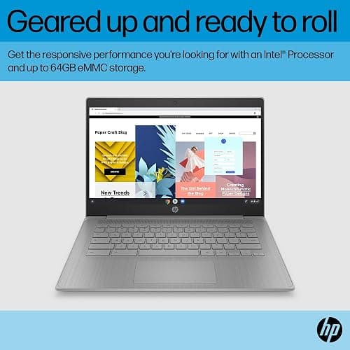 HP Chromebook 14 inch, Intel Celeron N4500, 4GB LPDDR4x, 64GB eMMC, Intel UHD Graphics, HD (1366 x 768), True Vision 720p HD Camera, Fast Charge, ChromeOS, Modern Grey (14a-ne1006ca) - 4GB | 64GB | Intel Celeron N4500 thumbnail 3