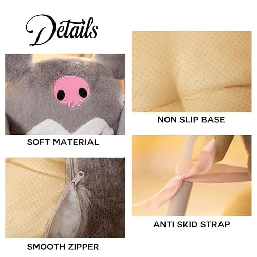 Ohjijinn Kawaii Cushion Chair, Comfy Cartoon Plush Seat Cushion, Floor Pillow Floor Cushions, Cute Office Chair Cushion Room Decor for Girls Woman thumbnail 4