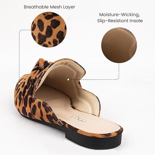 MUSSHOE Mules for Women Flats Comfortable Pointed Toe Slip on Women Mules Flats… thumbnail 3