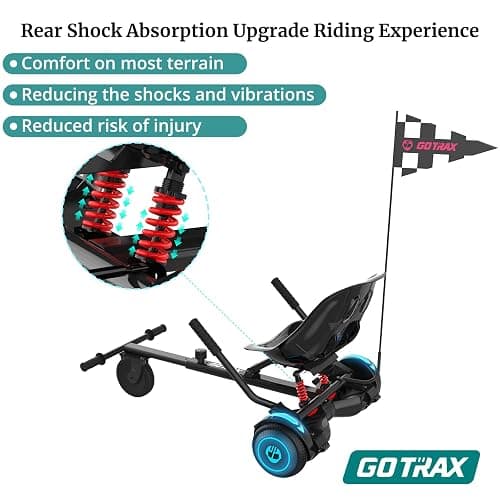 Gotrax Hoverboard Kart Seat Attachment Accessory for 6.5" 8" 8.5" 10" Self Balancing Scooter, Adjustable Frame Length and Handlebar Control Buggy Attachment, Hover Board Go Kart Accessory Kids Adults thumbnail 3