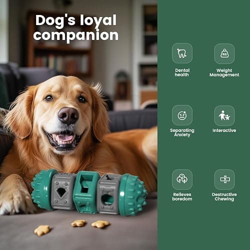 Gardner Pet Dog Puzzle Toys,Treat Food Dispensing Toy With Clean Teeth Protrusions,Durable Nylon Slow Feeder Enrichment Toys for Puppy/Small Dogs for Teething/Gaming/Training to Keep Them Busy,Green ﻿ thumbnail 6