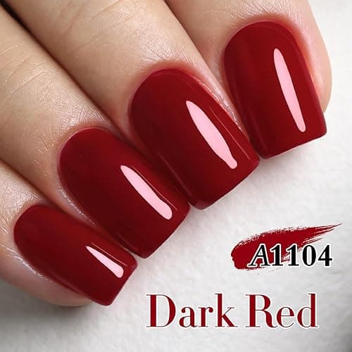 Double Rhythm 15ML Gel Nail Polish Pure Sheer Same Color Same Bottle Soak Off Gel Polish Art Manicure Salon DIY at Home for Women (Dark Red-A1104) thumbnail 6