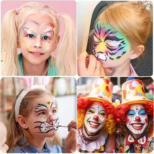 UNIFULL 26 Colors Professional Face Body Paint Kit, Oil Face & Body Paint Kit for Halloween,including 26 Colors Face Paint/Paint Stick/ Brushes/ Special Effects Sticker for Halloween/Fake Blood thumbnail 7