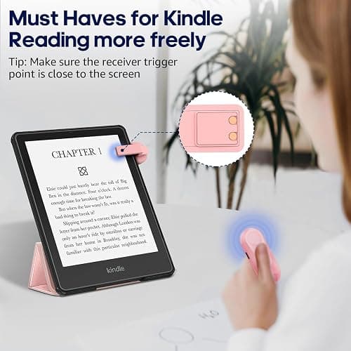 DATAFY [Case-Friendly] Page Turner for Kindle Paperwhite Oasis Kobo eReaders, Camera Camcorder Remote Controls, Page Turner Clicker for ipad Tablets Reading Novels with Wrist Strap Storage Bag thumbnail 4
