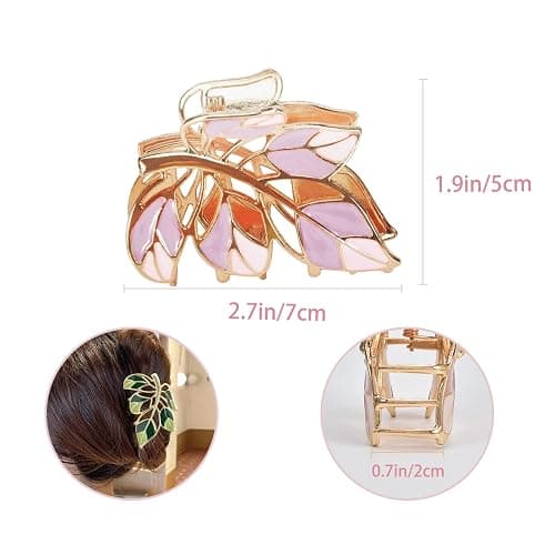 Yonchic 3-Piece Floral Metal Hair Accessories in 3 Colors: Barrettes, Claws, and Clips for Thin to Thick Hair - Elegant, Strong Hold, and Non-Slip thumbnail 3