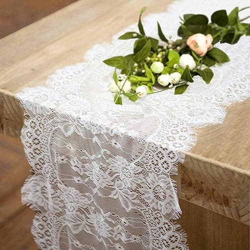  White Lace Table Runner - Image 1