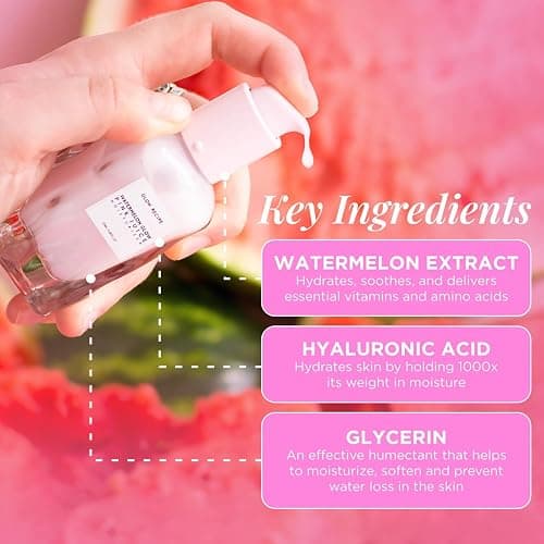 Glow Recipe Blur + Smooth Duo - Strawberry BHA Pore Smooth Blur Drops (30 ml) + Watermelon Pink Juice Moisturizer (25 ml) - Travel Size Skincare for Glowing Skin thumbnail 5